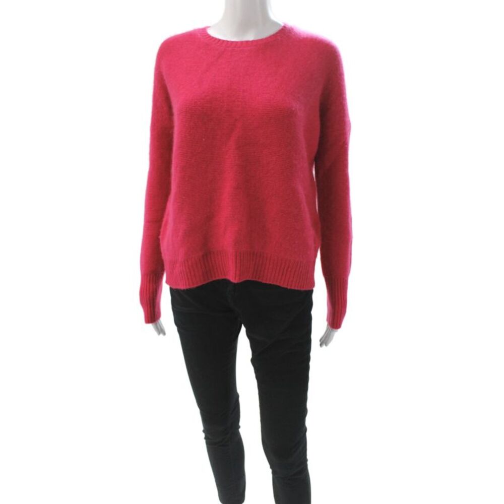 Maje Womens Pink Knit Crew Neck Pullover Sweater Long Sleeve Size 2